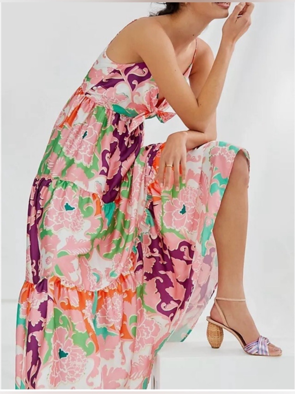 DELFI X ANTHROPOLOGIE Boho COLLECTIVE SEBASTIENNE MAXI DRESS  Size large A